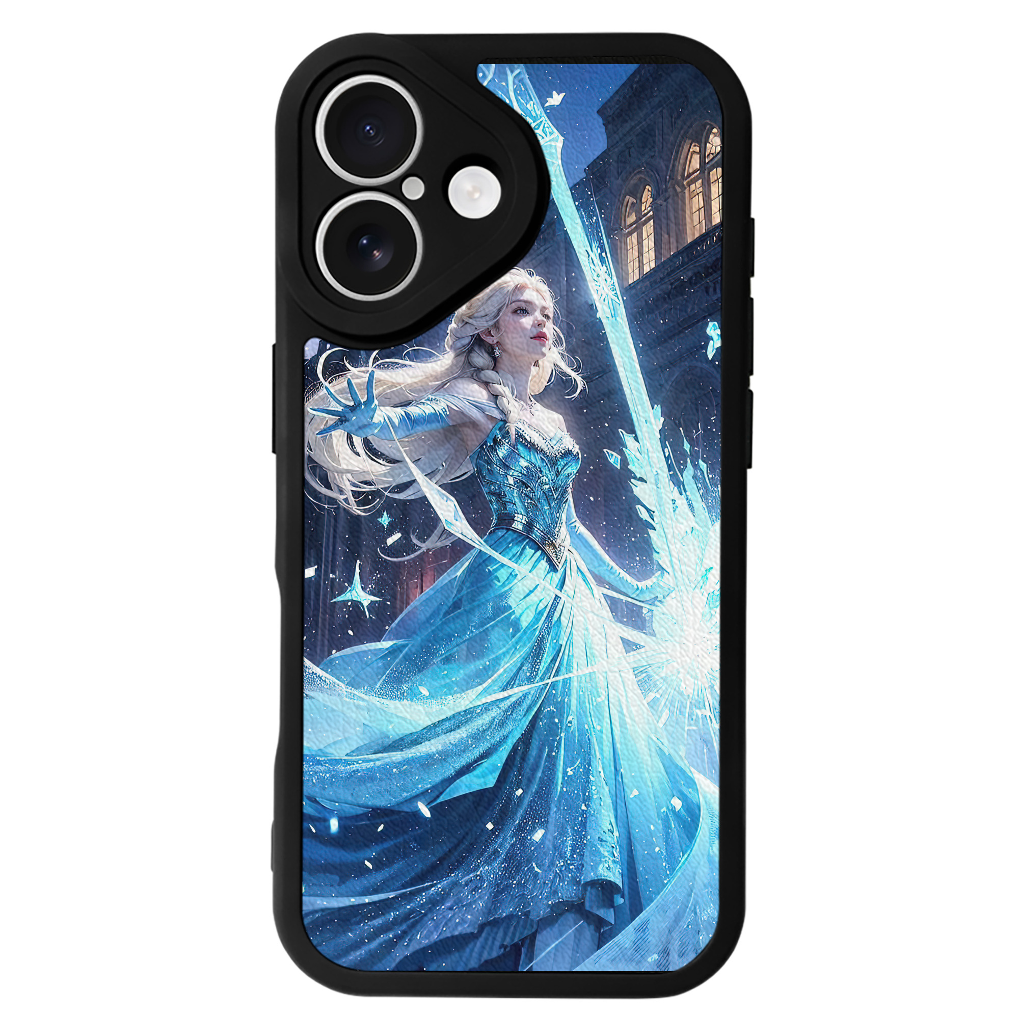 （画像用） アナと雪の女王 アンナ エルサ Frozen Anna Elsa 【iPhone 16シリーズ対応】シリコンスマホケース（レザー調） 材質：シリコン